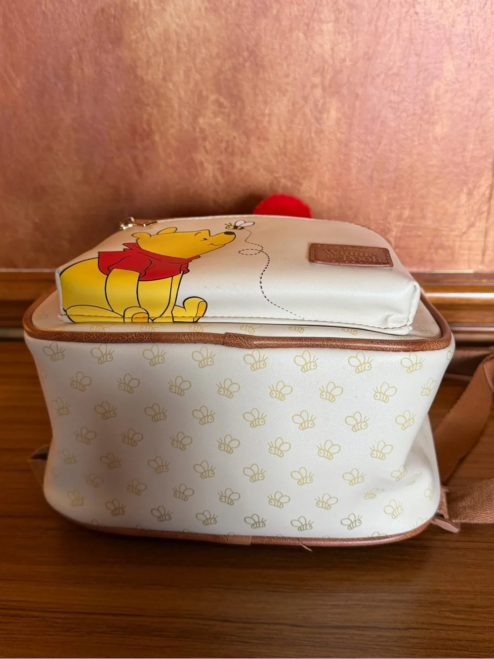 Disney Winnie the Pooh Mini Backpack Bioworld w/ Pooh Bag Clip EUC!